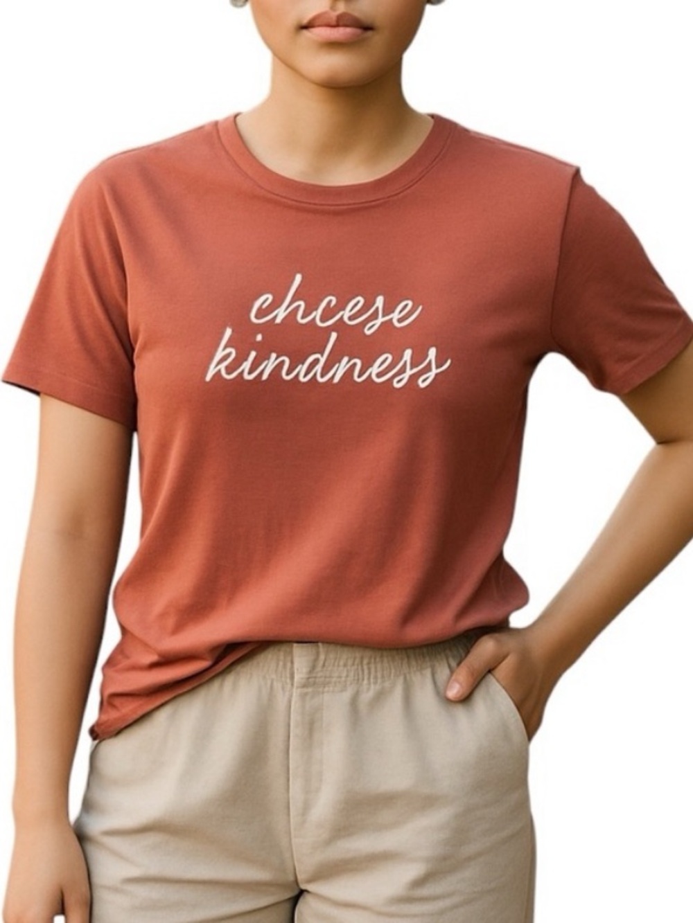 CHOOSE KINDNESS SHORT SLEEVE LIGHT PINK GRAPHIC TEE SHIRT ZOE LIV S
